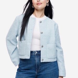 Women's Light Blue Tweed Jacket